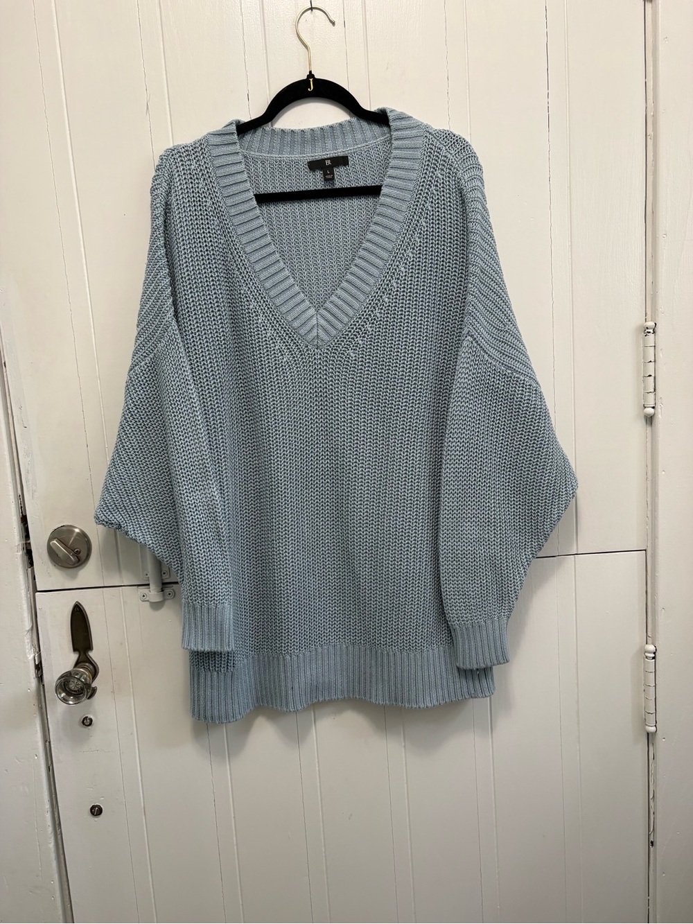 Banana Republic Light Blue Knit V-Neck Sweater